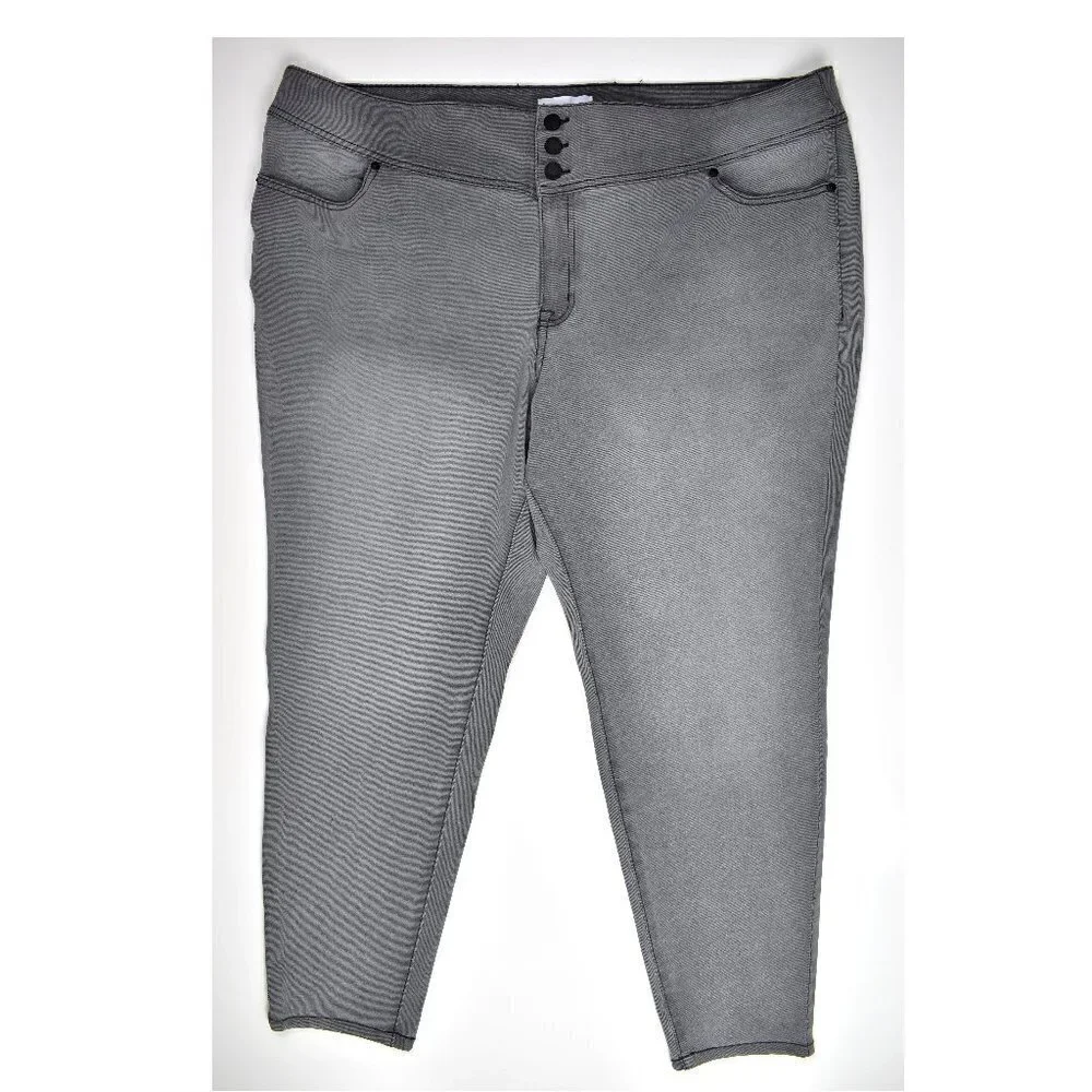 Lane Bryant Flex High Rise 3 Button Jegging Gray 24